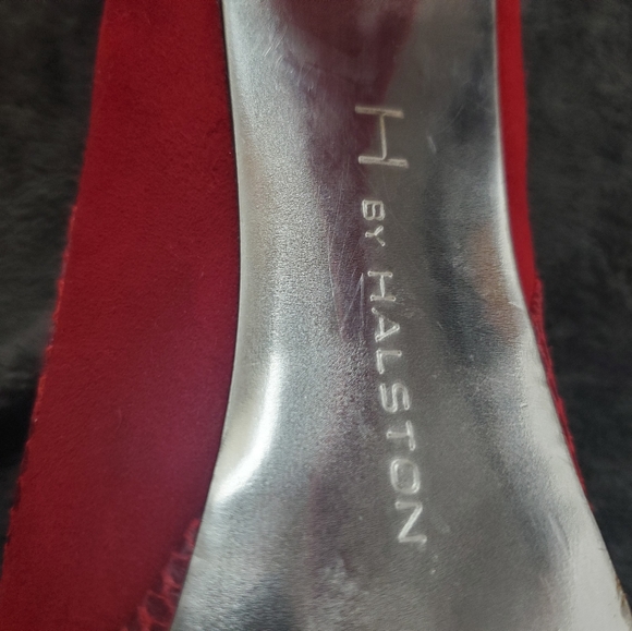 H by Halston Red Suede Stilettos - Picture 9 of 12